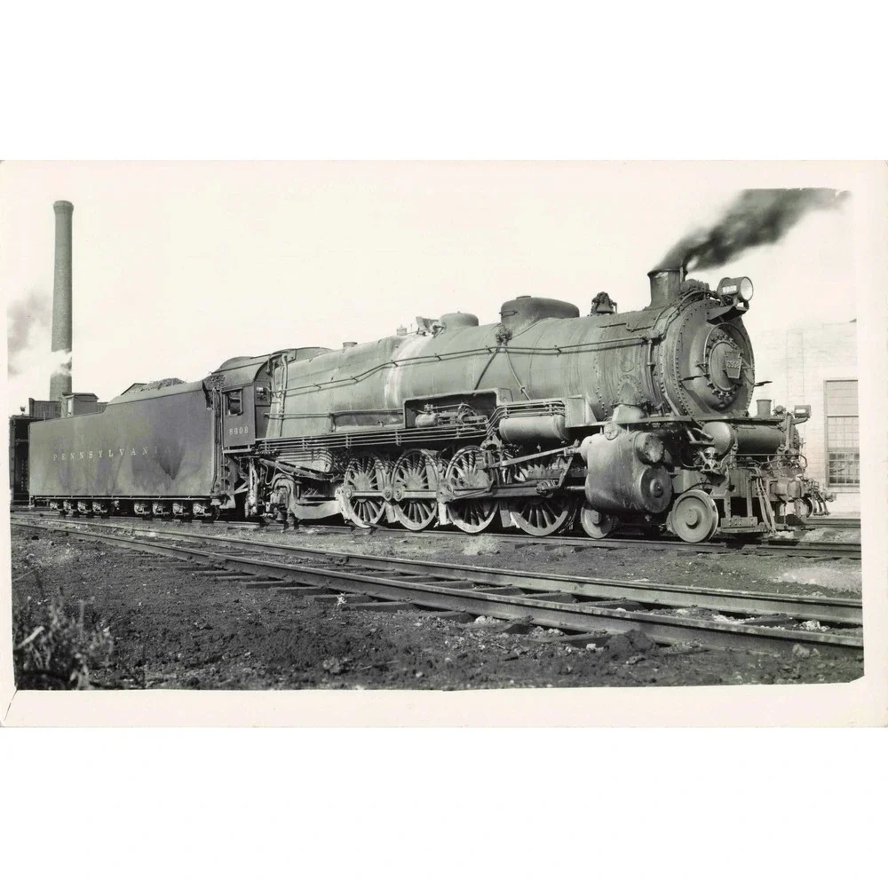 RPPC Pennsylvania Railroad #6908 Steam Locomotive Real Photo Postcard